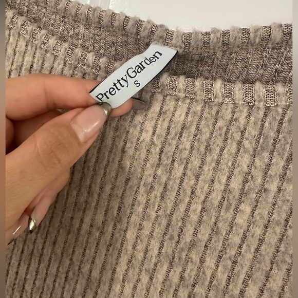 Tan Ribbed Knit Dress - Picture 3 of 6